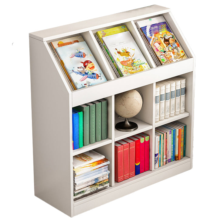 Wooden Bookshelf Modern Home Office Bookcase with Rectangle Shelves