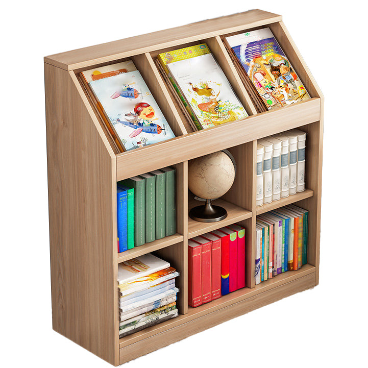 Wooden Bookshelf Modern Home Office Bookcase with Rectangle Shelves