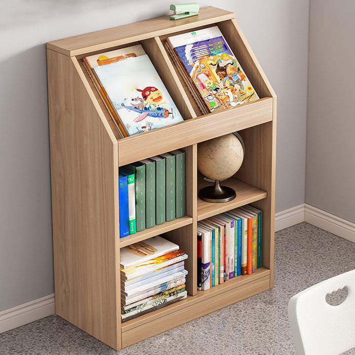 Wooden Bookshelf Modern Home Office Bookcase with Rectangle Shelves