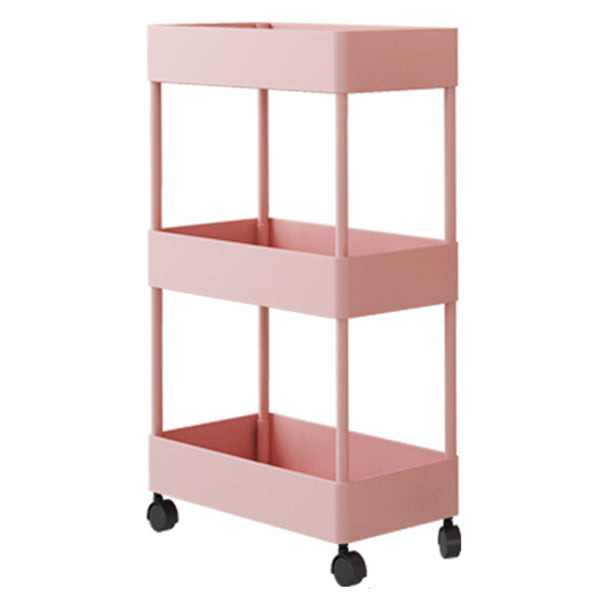 Modern Style Bookshelf Open Back Vertical Bookcase with Caster Wheels