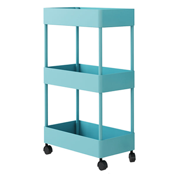 Modern Style Bookshelf Open Back Vertical Bookcase with Caster Wheels