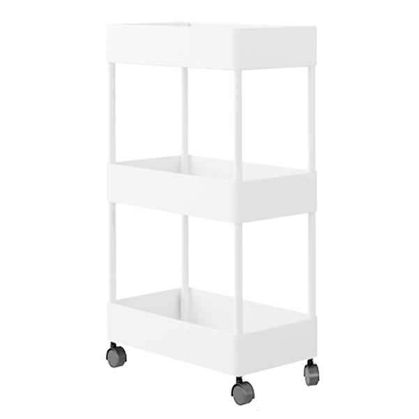Modern Style Bookshelf Open Back Vertical Bookcase with Caster Wheels