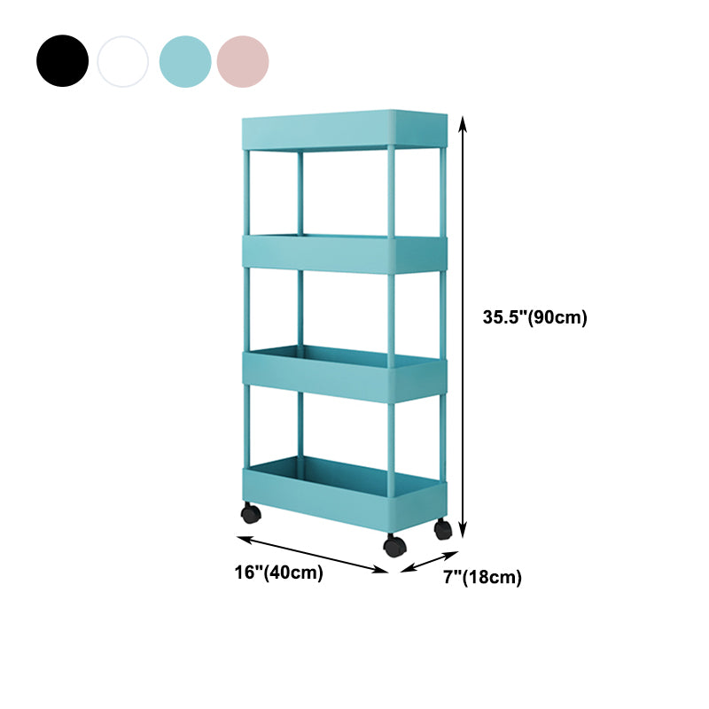Modern Style Bookshelf Open Back Vertical Bookcase with Caster Wheels