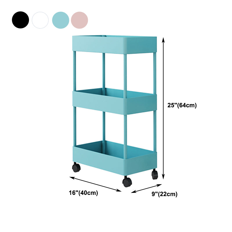 Modern Style Bookshelf Open Back Vertical Bookcase with Caster Wheels