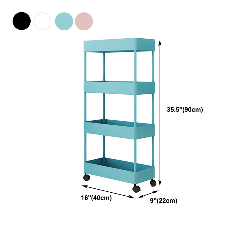Modern Style Bookshelf Open Back Vertical Bookcase with Caster Wheels
