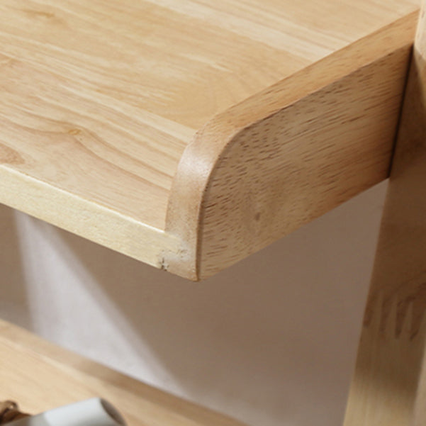 Modern Ladder Bookshelf Solid Wood Open Back Bookcase for Home