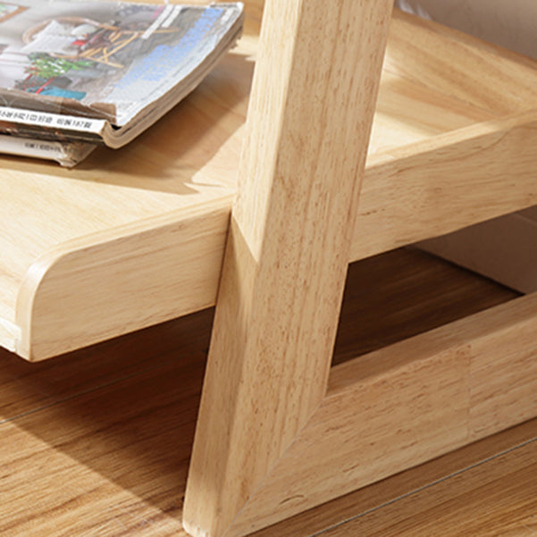 Modern Ladder Bookshelf Solid Wood Open Back Bookcase for Home