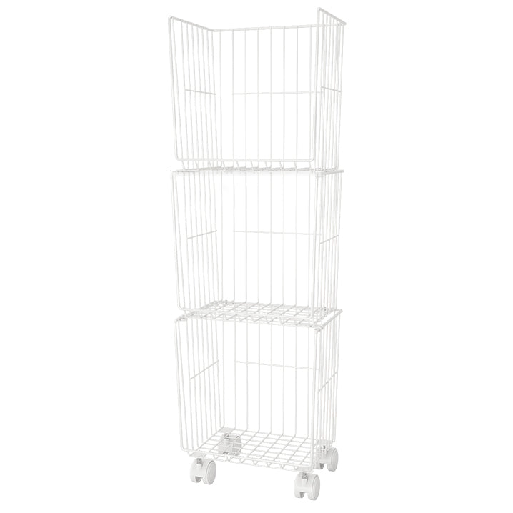 Modern Style Bookshelf Closed Back Metal Bookcase with Caster Wheels for Home Use