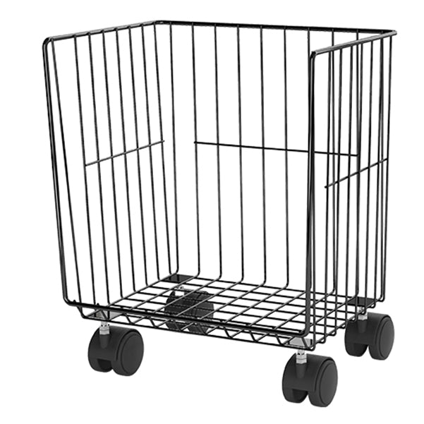 Modern Style Bookshelf Closed Back Metal Bookcase with Caster Wheels for Home Use