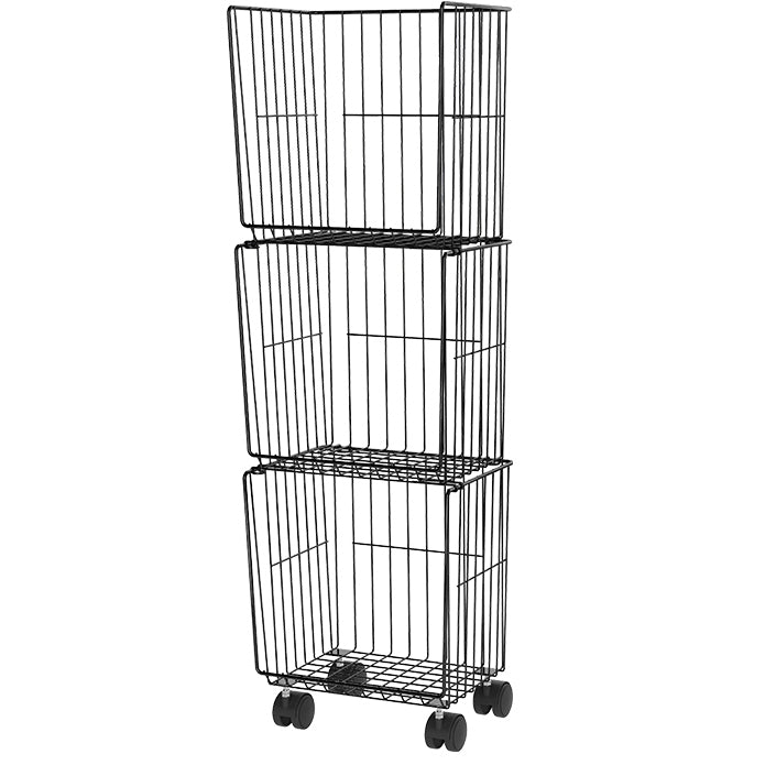 Modern Style Bookshelf Closed Back Metal Bookcase with Caster Wheels for Home Use