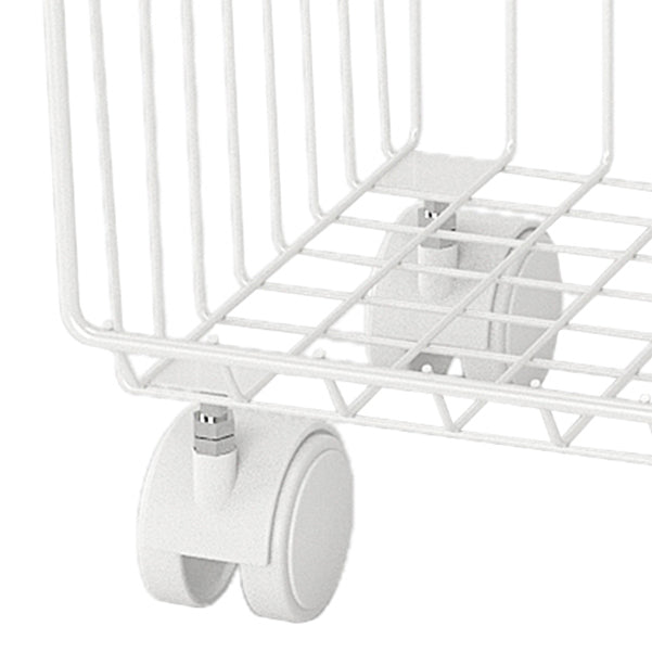 Modern Style Bookshelf Closed Back Metal Bookcase with Caster Wheels for Home Use