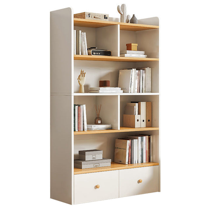 Wooden Closed Back Bookcase Modern Standard Bookshelf for Home