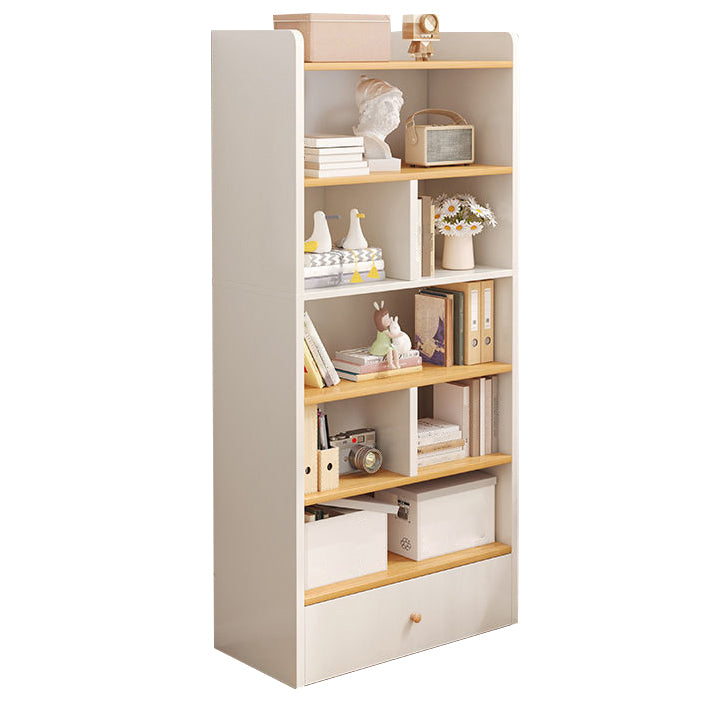 Wooden Closed Back Bookcase Modern Standard Bookshelf for Home