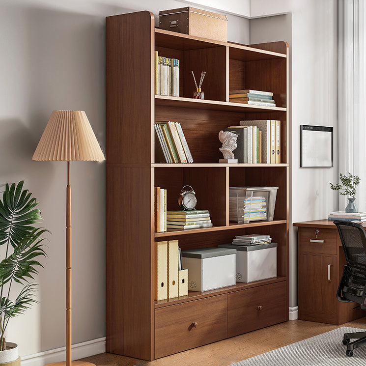 Wooden Closed Back Bookcase Modern Standard Bookshelf for Home