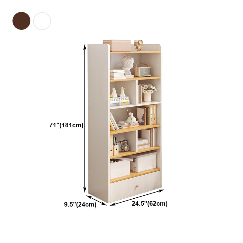Wooden Closed Back Bookcase Modern Standard Bookshelf for Home