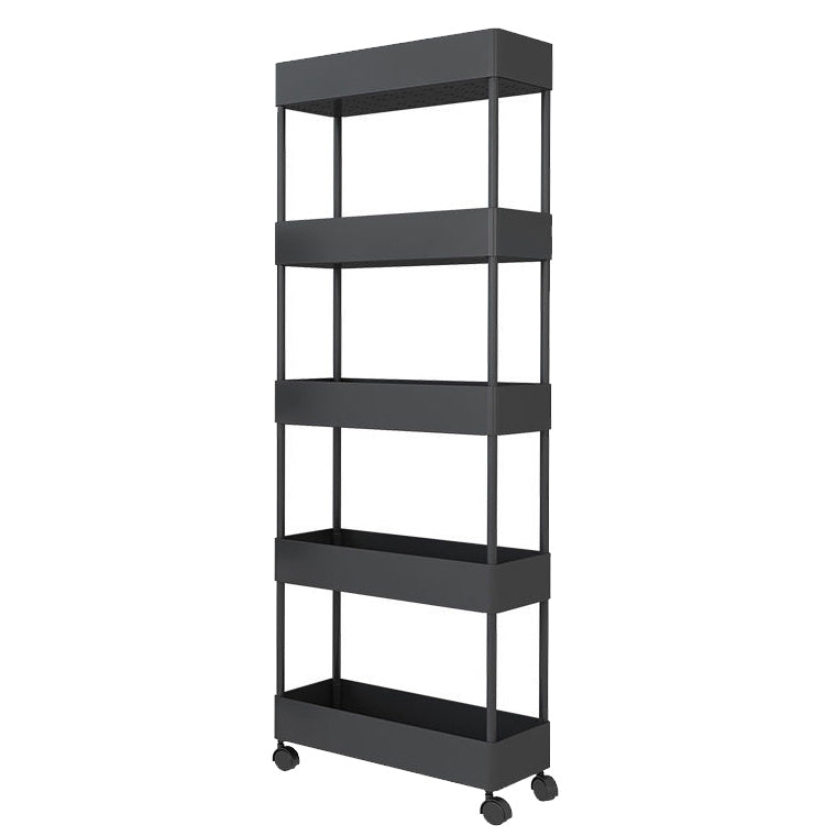 Contemporary Style Plastic Bookcase Wheel Bookshelf for Home Office