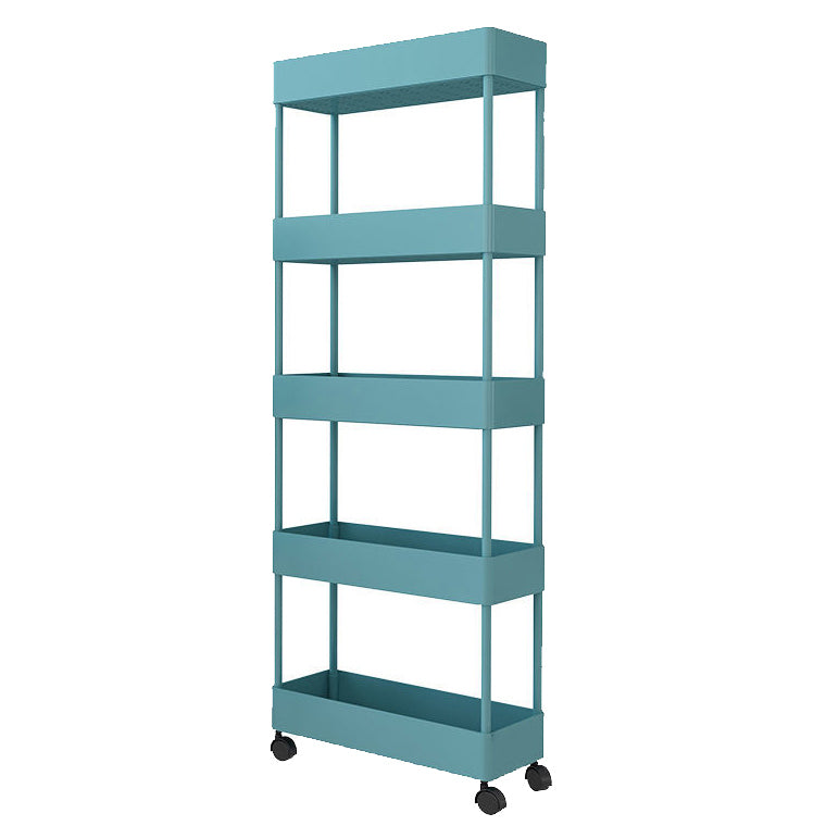 Contemporary Style Plastic Bookcase Wheel Bookshelf for Home Office