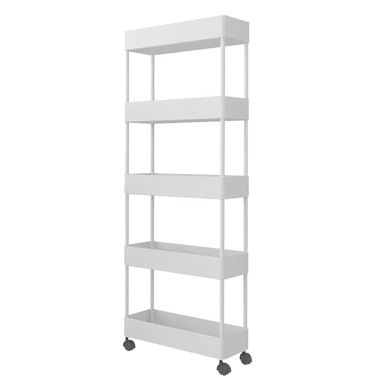 Contemporary Style Plastic Bookcase Wheel Bookshelf for Home Office