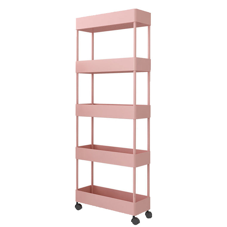 Contemporary Style Plastic Bookcase Wheel Bookshelf for Home Office