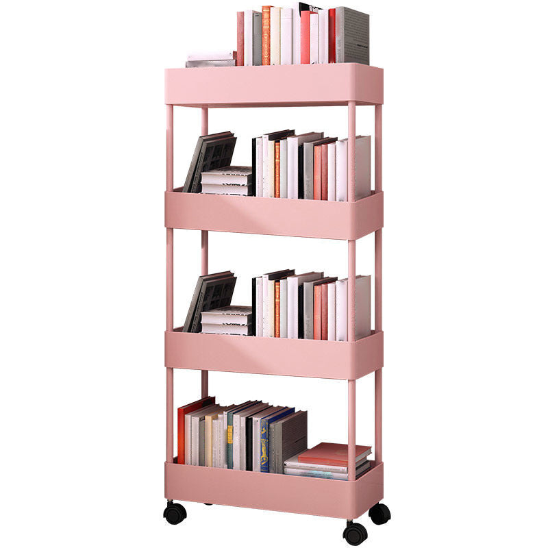 Contemporary Style Plastic Bookcase Wheel Bookshelf for Home Office