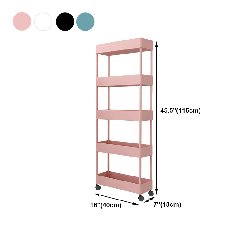 Contemporary Style Plastic Bookcase Wheel Bookshelf for Home Office