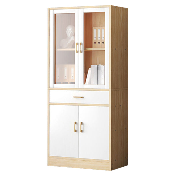 Contemporary Shelf Bookcase with Doors Vertical Bookshelf for Study Room