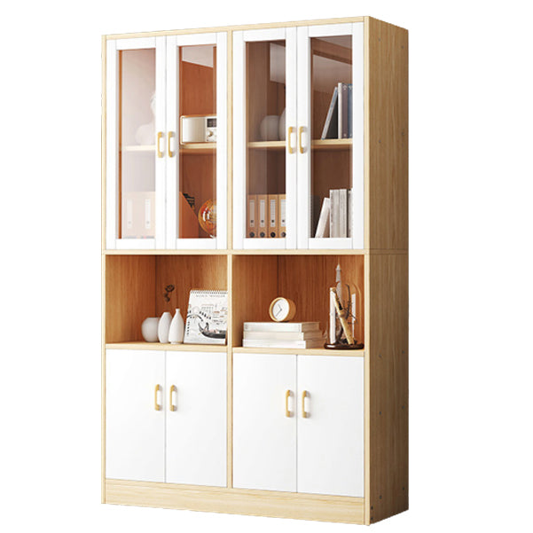 Contemporary Shelf Bookcase with Doors Vertical Bookshelf for Study Room