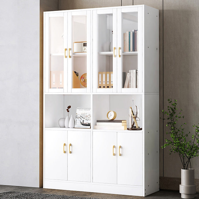 Contemporary Shelf Bookcase with Doors Vertical Bookshelf for Study Room