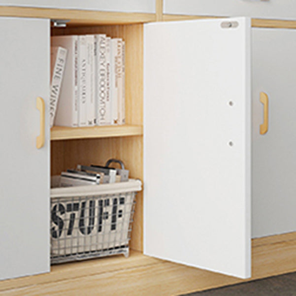 Contemporary Shelf Bookcase with Doors Vertical Bookshelf for Study Room