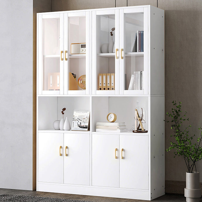 Contemporary Shelf Bookcase with Doors Vertical Bookshelf for Study Room