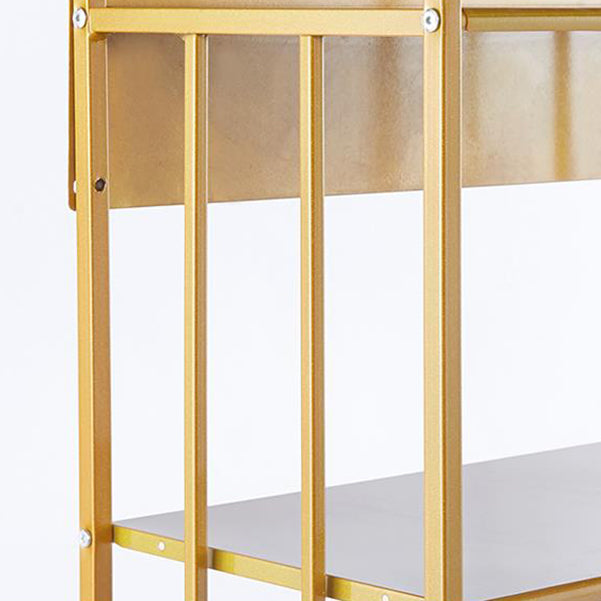 Modern Style Bookshelf Open Back Metal Bookcase with Caster Wheels