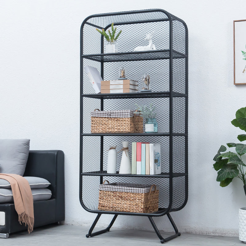 Modern Standard Bookcase Metal Bookshelf with Rectangle Shelves