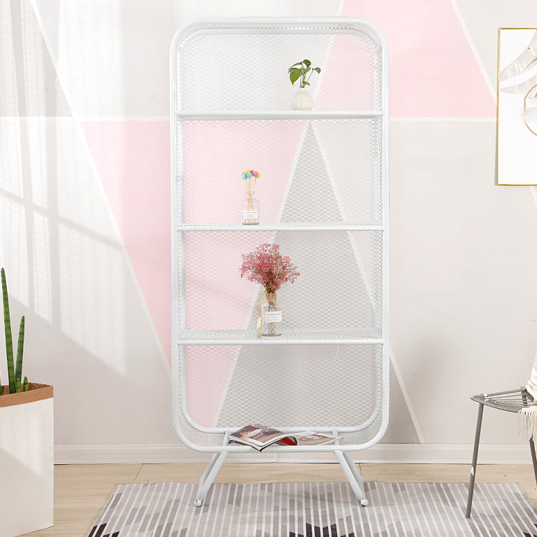 Modern Standard Bookcase Metal Bookshelf with Rectangle Shelves