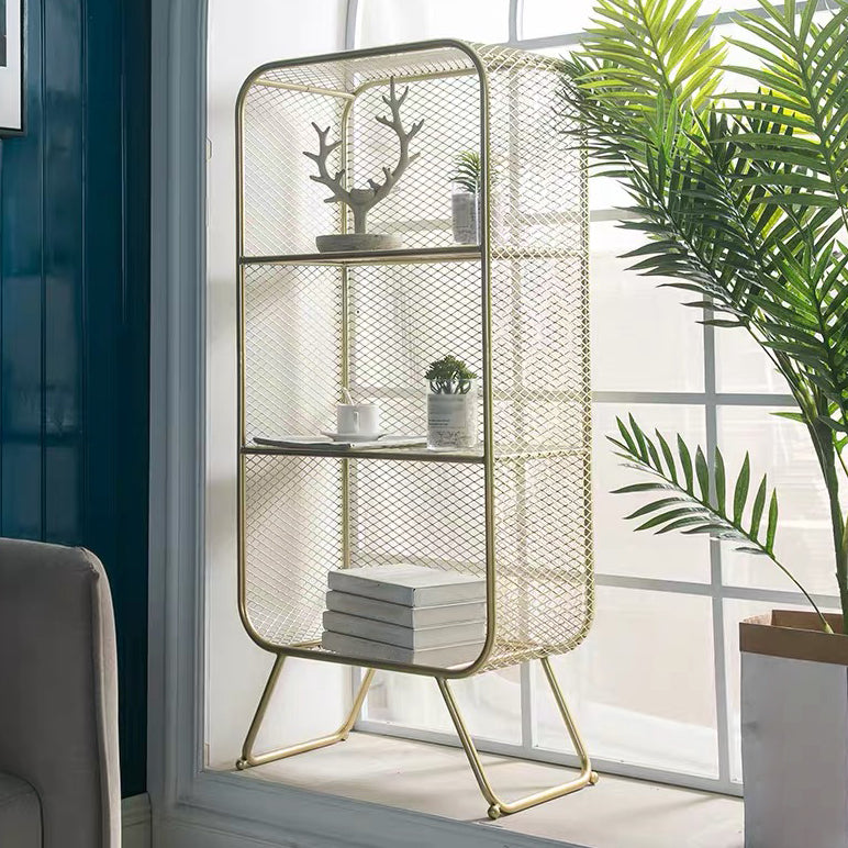 Modern Standard Bookcase Metal Bookshelf with Rectangle Shelves