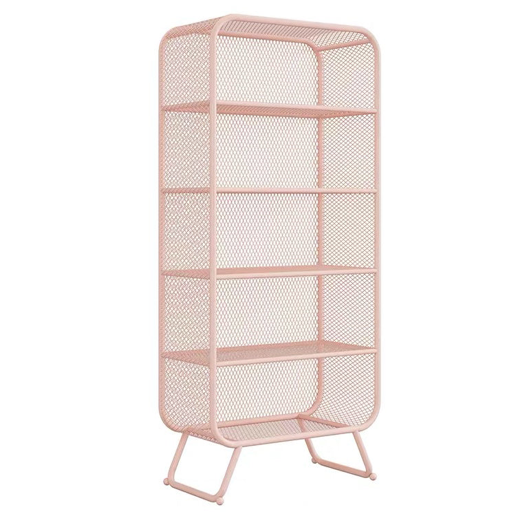 Modern Standard Bookcase Metal Bookshelf with Rectangle Shelves