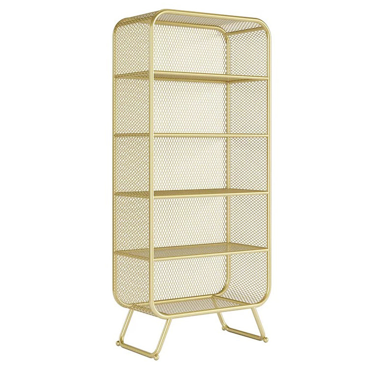 Modern Standard Bookcase Metal Bookshelf with Rectangle Shelves