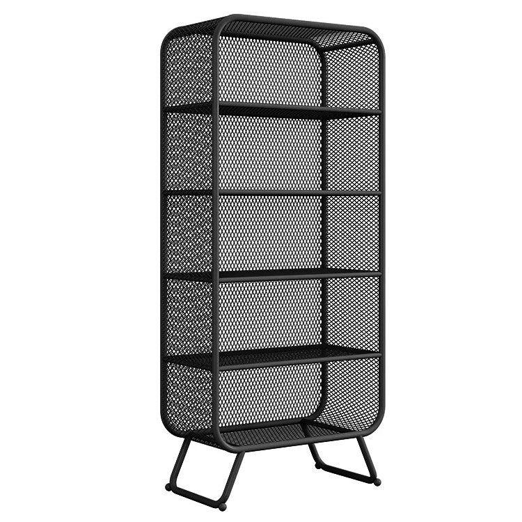 Modern Standard Bookcase Metal Bookshelf with Rectangle Shelves