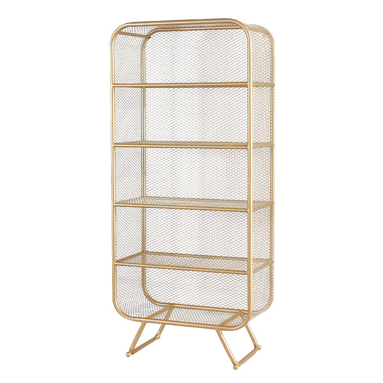 Modern Standard Bookcase Metal Bookshelf with Rectangle Shelves