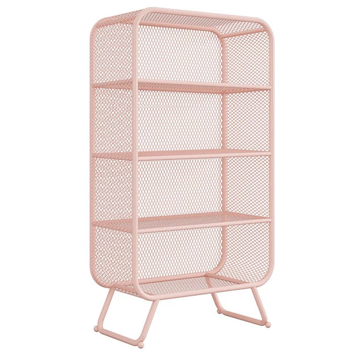 Modern Standard Bookcase Metal Bookshelf with Rectangle Shelves