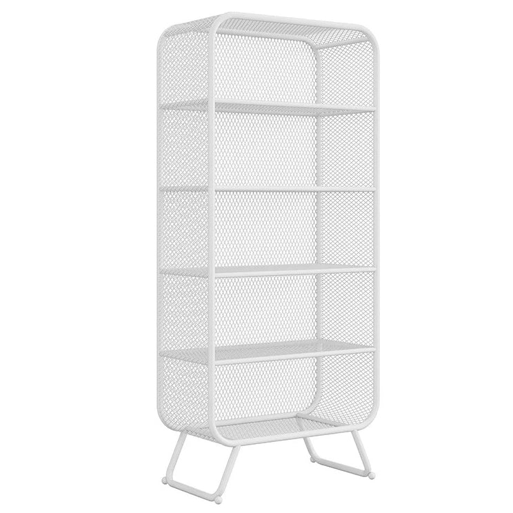 Modern Standard Bookcase Metal Bookshelf with Rectangle Shelves