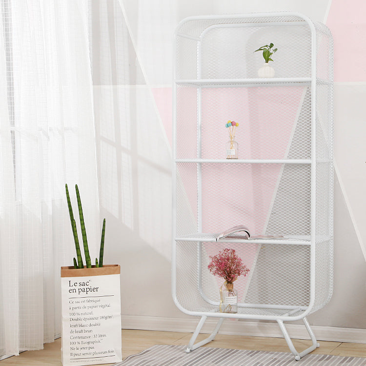 Modern Standard Bookcase Metal Bookshelf with Rectangle Shelves