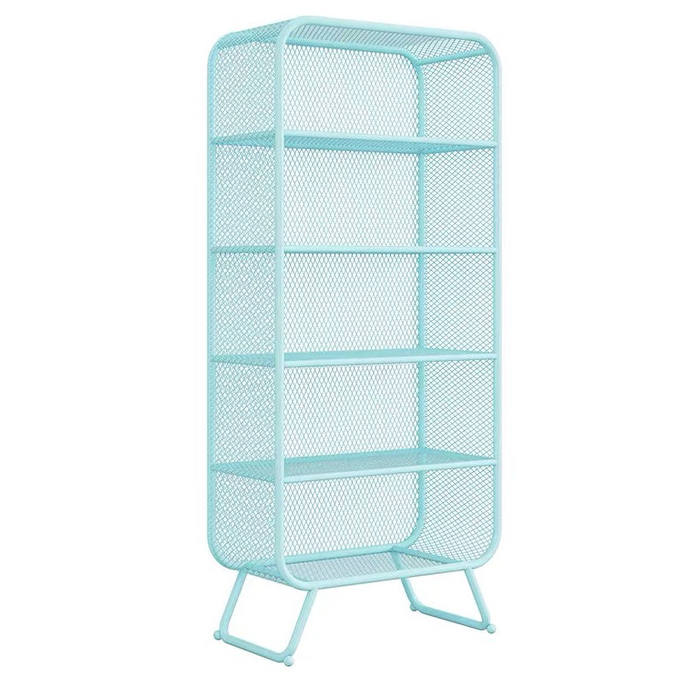 Modern Standard Bookcase Metal Bookshelf with Rectangle Shelves