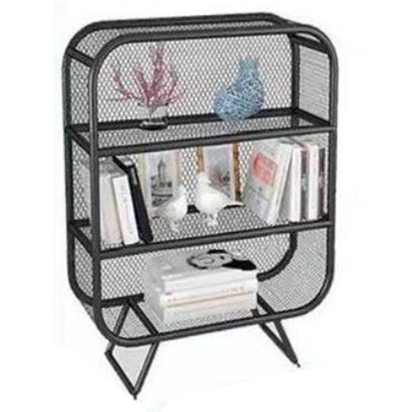 Modern Standard Bookcase Metal Bookshelf with Rectangle Shelves