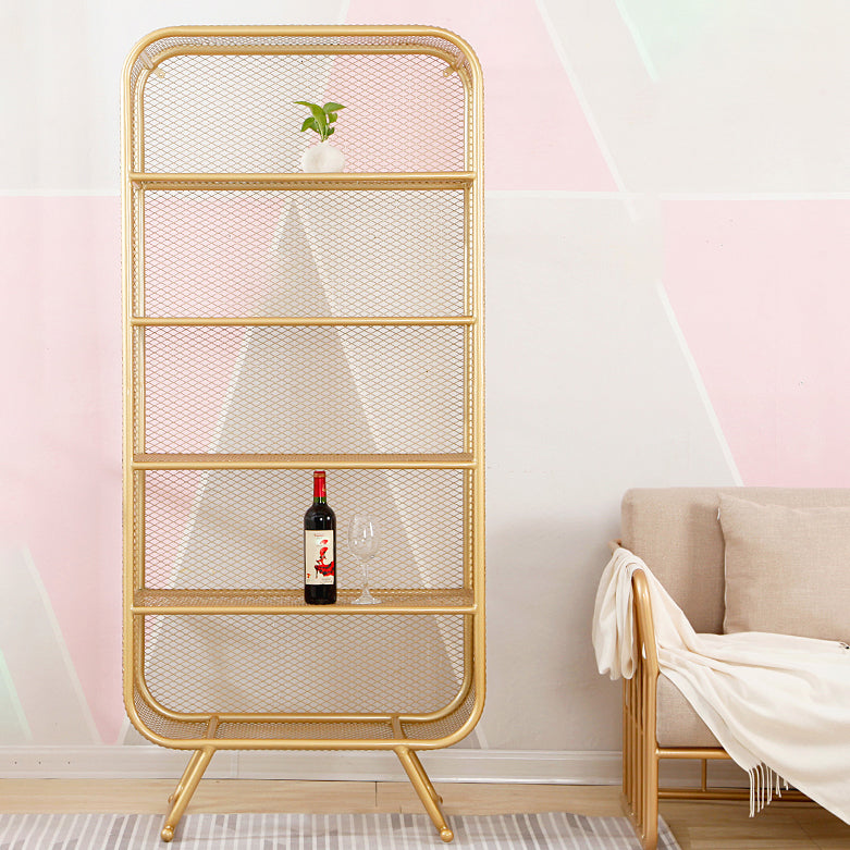 Modern Standard Bookcase Metal Bookshelf with Rectangle Shelves