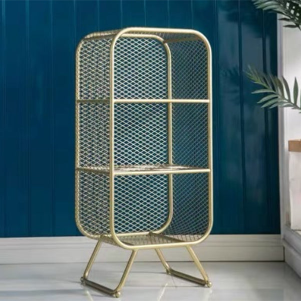 Modern Standard Bookcase Metal Bookshelf with Rectangle Shelves