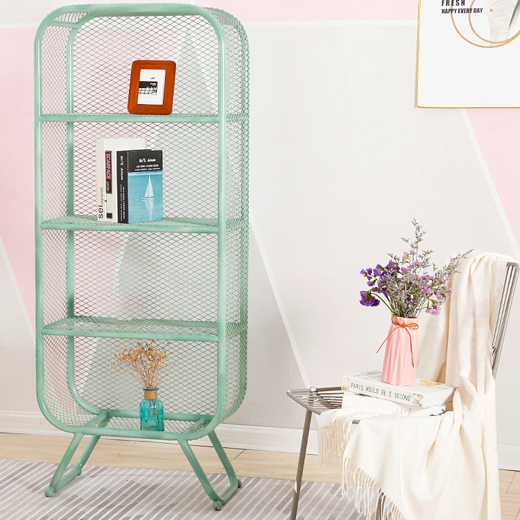 Modern Standard Bookcase Metal Bookshelf with Rectangle Shelves
