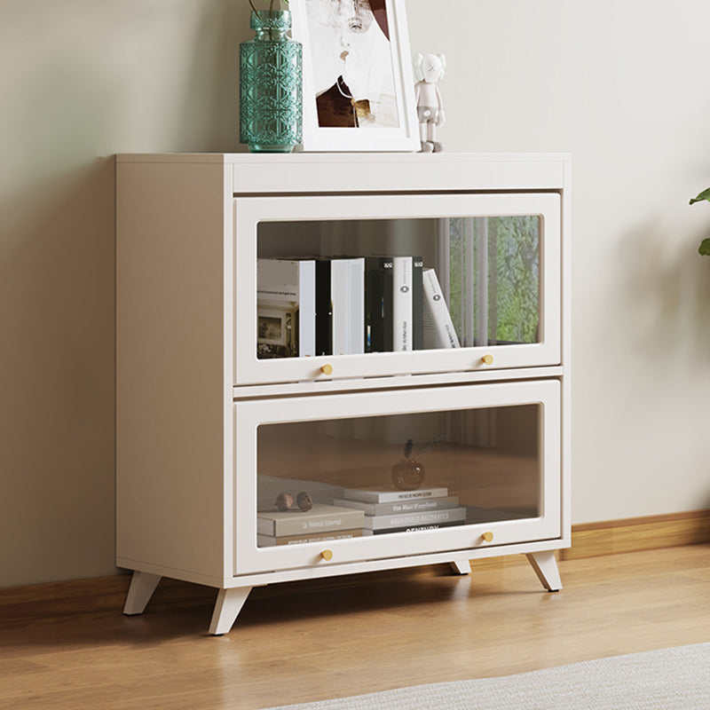 13"W Bookcase Contemporary Style White Bookshelf for Home Office with Doors