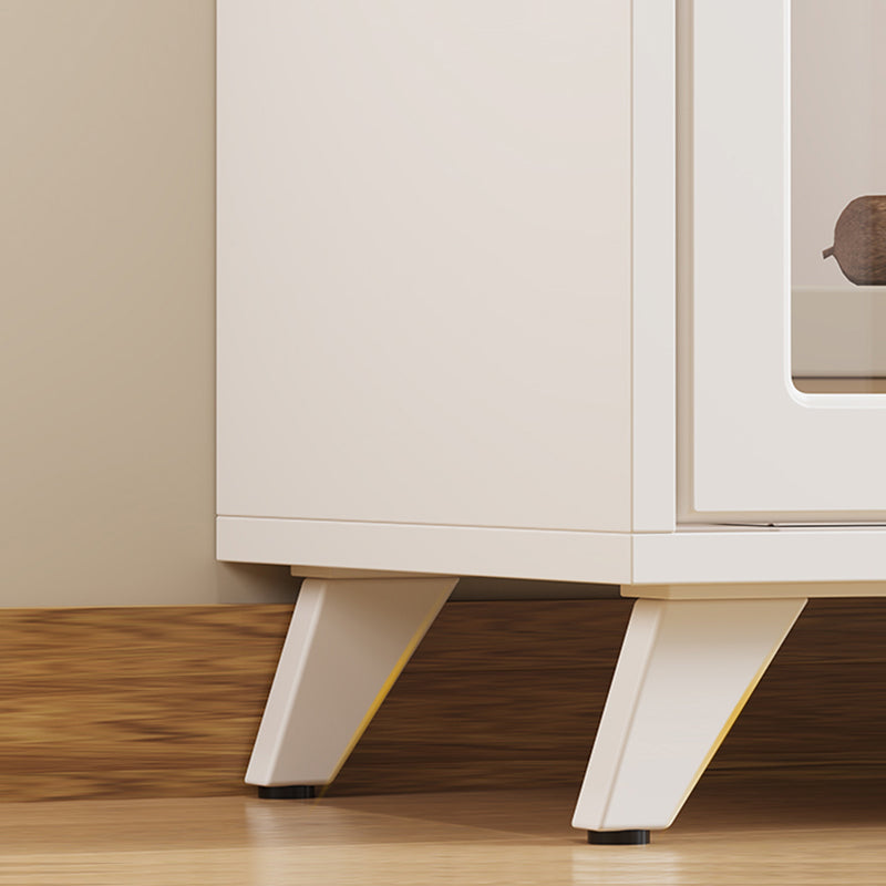 13"W Bookcase Contemporary Style White Bookshelf for Home Office with Doors