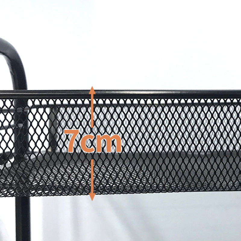 Modern Style Bookshelf Open Back Metal Bookcase with Caster Wheels for Home