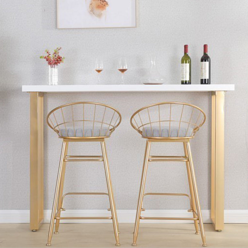 Wood Bar Dining Table Glam Rectangle Bar Table with Double Pedestal for Dining Room